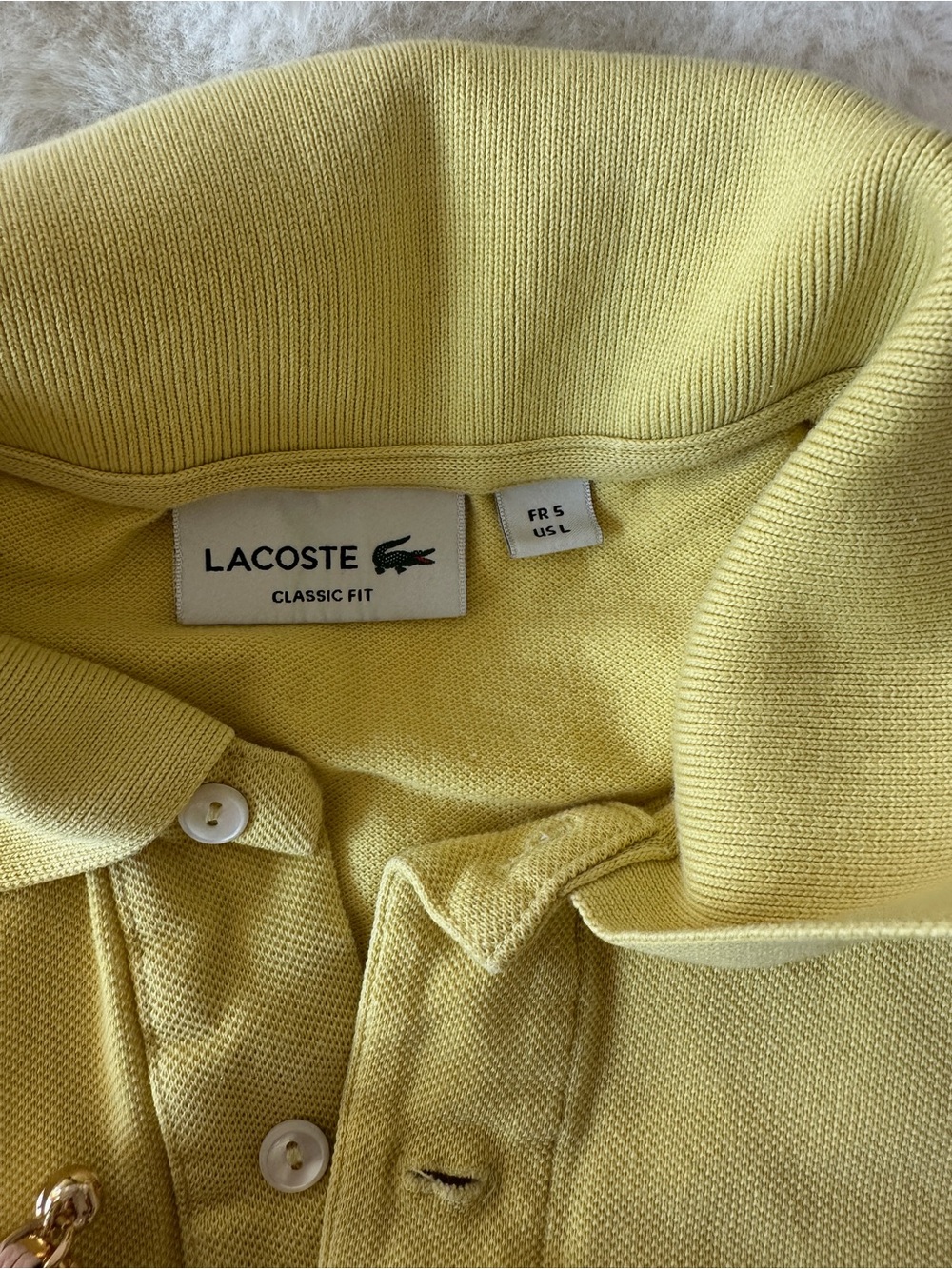 Lacoste Men's Short-Sleeve Yellow Polo Shirt - Picture 4 of 6